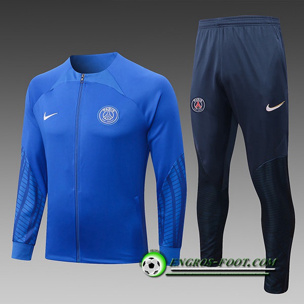 Ensemble Survetement de Foot - Veste PSG Enfant Bleu 2022/2023