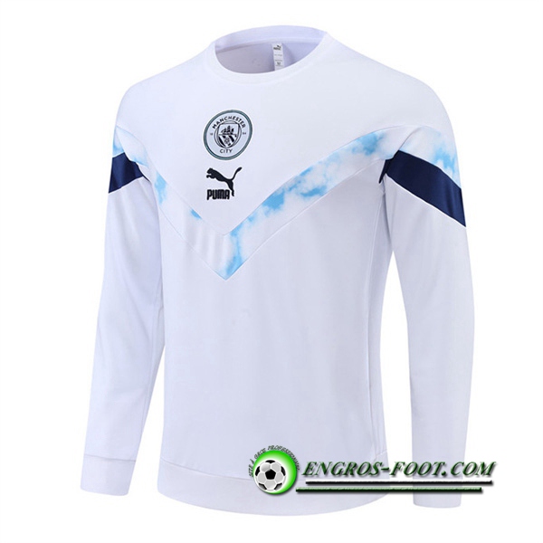 Sweatshirt Training Manchester City Blanc 2022/2023