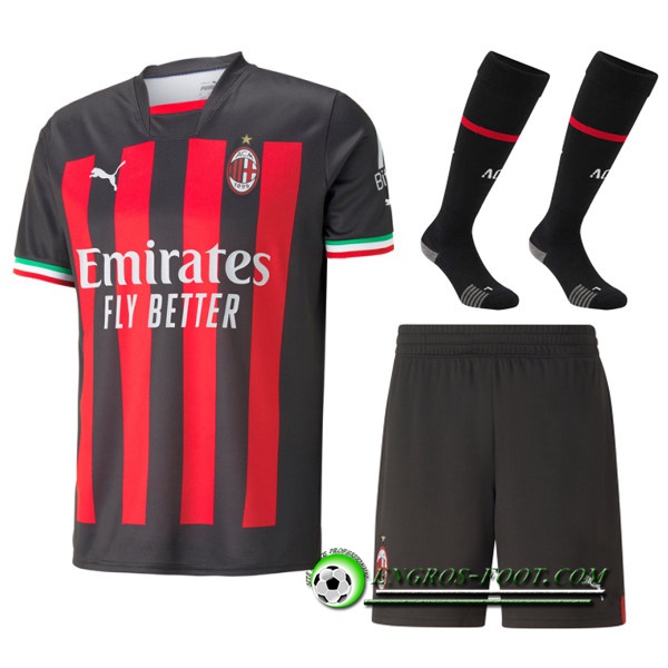 Ensemble Maillot Foot Milan AC Domicile (Short + Chaussettes) 2022/2023