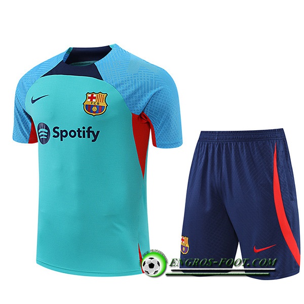 Ensemble Training T-Shirts + Shorts FC Barcelone Bleu 2022/2023