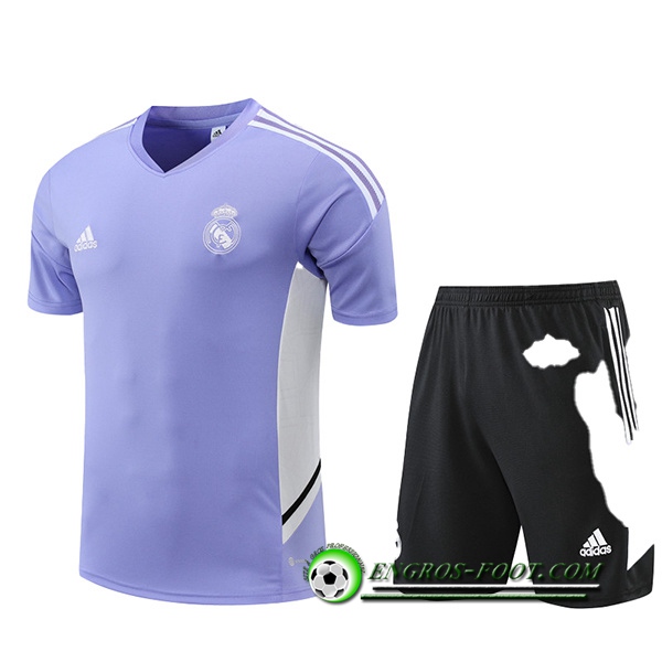 Ensemble Training T-Shirts + Shorts Real Madrid Pourpre 2022/2023