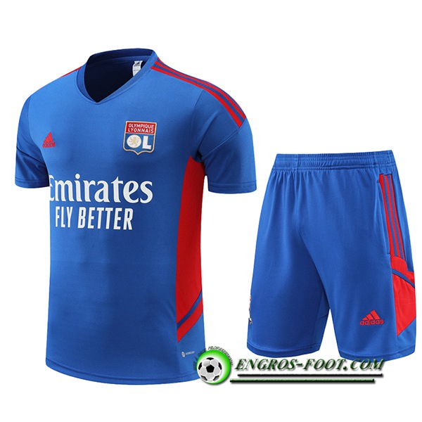 Ensemble Training T-Shirts + Shorts Lyon Bleu 2022/2023