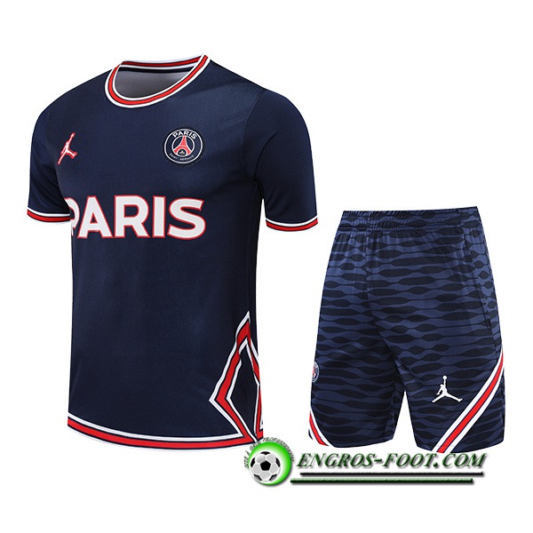 Ensemble Training T-Shirts + Shorts Jondan PSG Bleu Marin 2022/2023