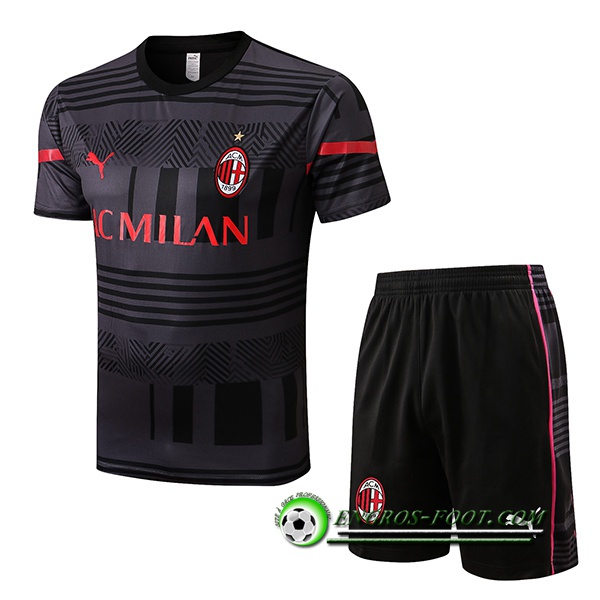 Ensemble Training T-Shirts + Shorts Milan AC Gris 2022/2023