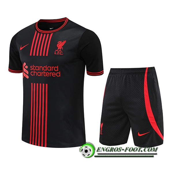 Ensemble Training T-Shirts + Shorts FC Liverpool Rouge/Noir 2022/2023