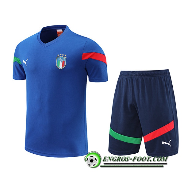 Ensemble Training T-Shirts + Shorts Italie Bleu 2022/2023