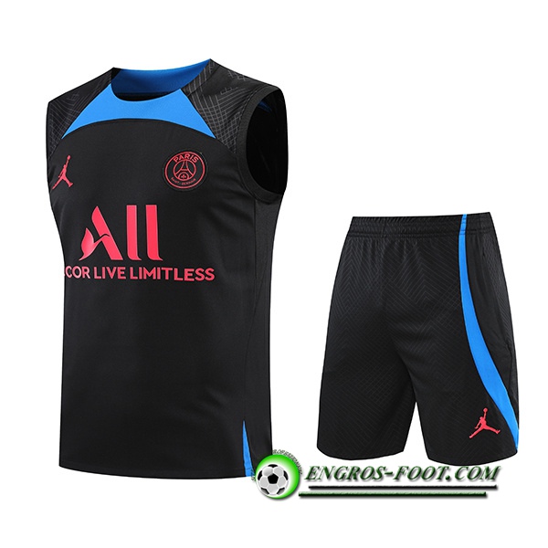 Ensemble Training Debardeur + Shorts Jondan PSG Noir/Bleu 2022/2023