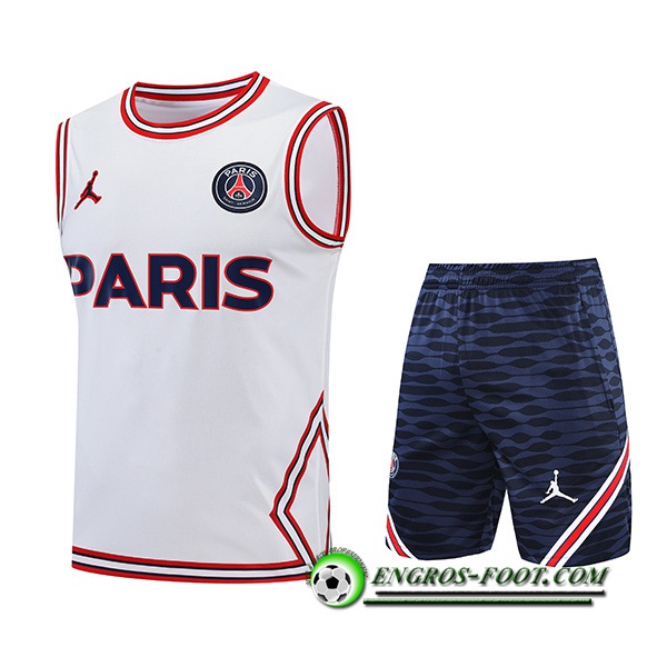 Ensemble Training Debardeur + Shorts Jondan PSG Blanc 2022/2023