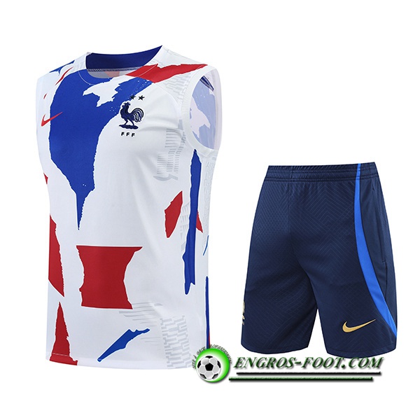 Ensemble Training Debardeur + Shorts France Rouge/Noir/Blanc 2022/2023