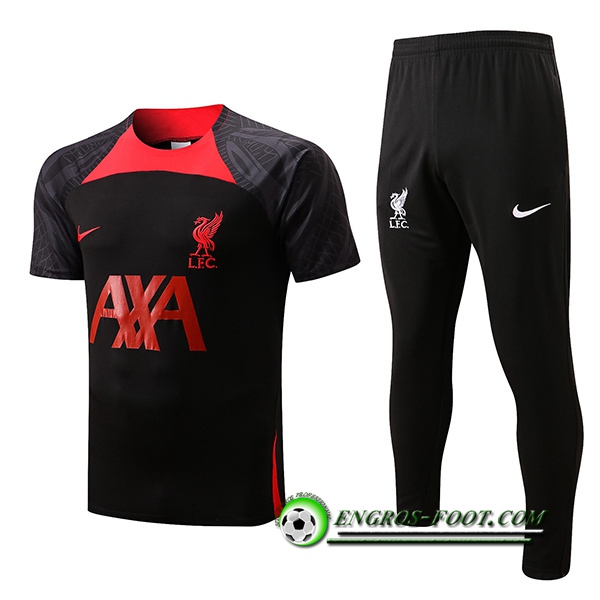 Ensemble Training T-Shirts + Pantalon FC Liverpool Rouge/Noir 2022/2023