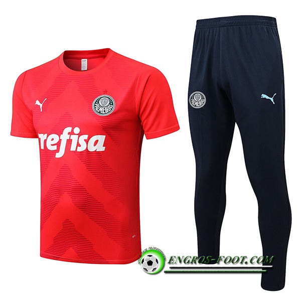 Ensemble Training T-Shirts + Pantalon Palmeiras Rouge 2022/2023