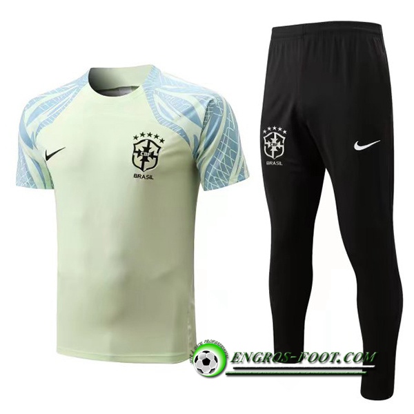 Ensemble Training T-Shirts + Pantalon Bresil Jaune 2022/2023