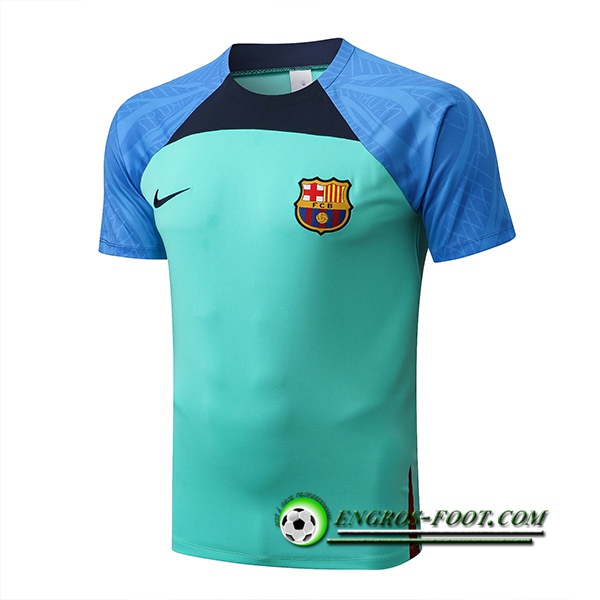 Training T-Shirts FC Barcelone Bleu/Vert 2022/2023