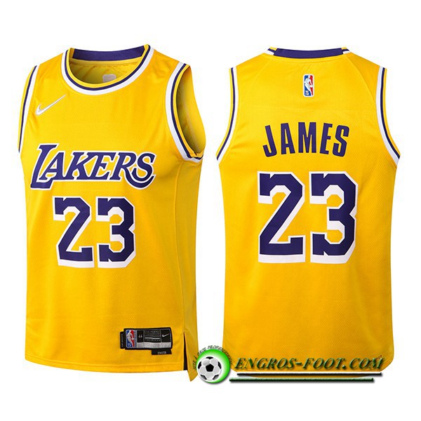 Maillot Los Angeles Lakers (JAMES #23) Jaune