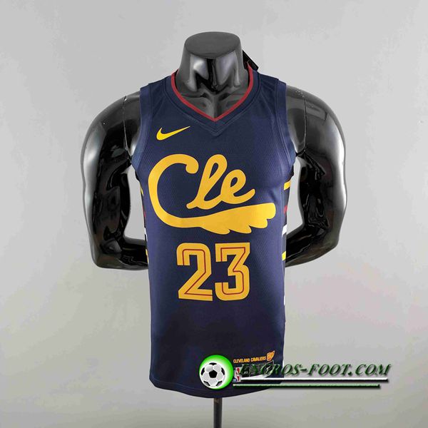 Maillot Cleveland Cavaliers (JAMES #23) Bleu Marins Striped