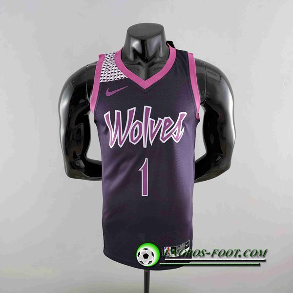 Maillot Minnesota Timberwolves (EOWAROS #1) Noir/Pourpre