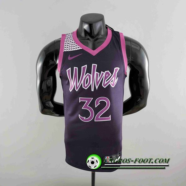 Maillot Minnesota Timberwolves (TOWNS #32) Noir/Pourpre