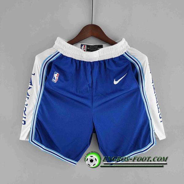 Shorts NBA Los Angeles Lakers Retro Bleu/Blanc Trim