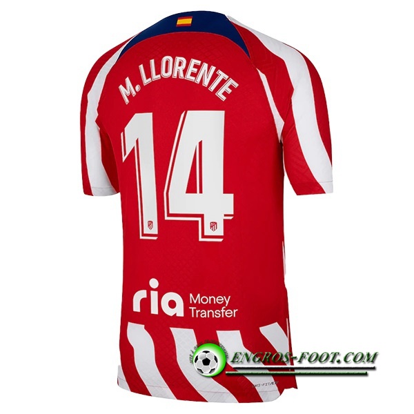 Maillot de Foot Atletico Madrid (M. LLORENTE #14) 2022/23 Domicile