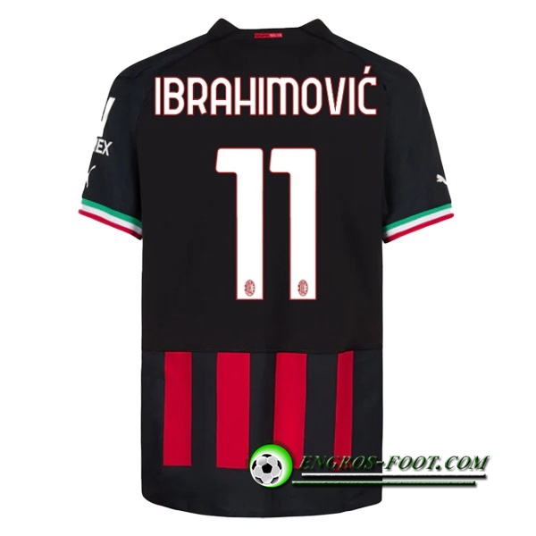 Maillot de Foot Milan AC (IBRAHIMOVIĆ #11) 2022/23 Domicile