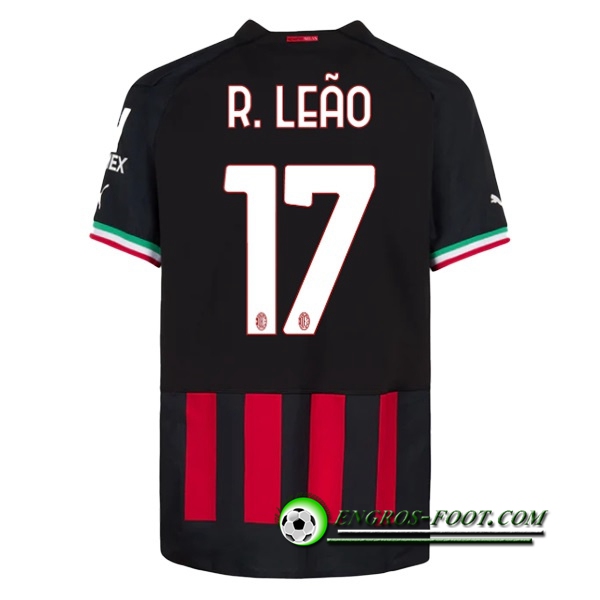 Maillot de Foot Milan AC (R. LEÃO #17) 2022/23 Domicile