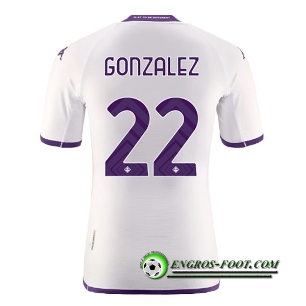 Maillot de Foot ACF Fiorentina (GONZALEZ #22) 2022/23 Exterieur