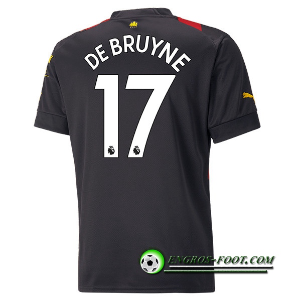 Maillot de Foot Manchester City (DE BRUYNE #17) 2022/23 Exterieur