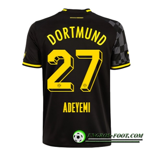 Maillot de Foot Dortmund BVB (ADEYEMI #27) 2022/23 Exterieur