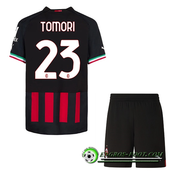 Maillot de Foot Milan AC (TOMORI #23) Enfants Domicile 2022/23