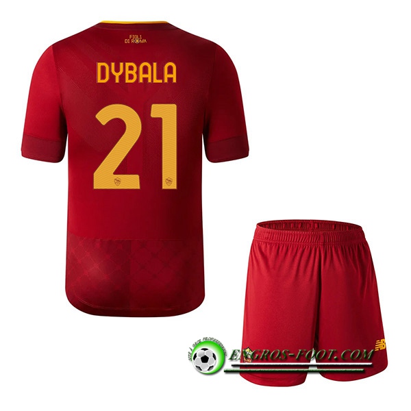 Maillot de Foot As Rome (DYBALA #21) Enfants Domicile 2022/23