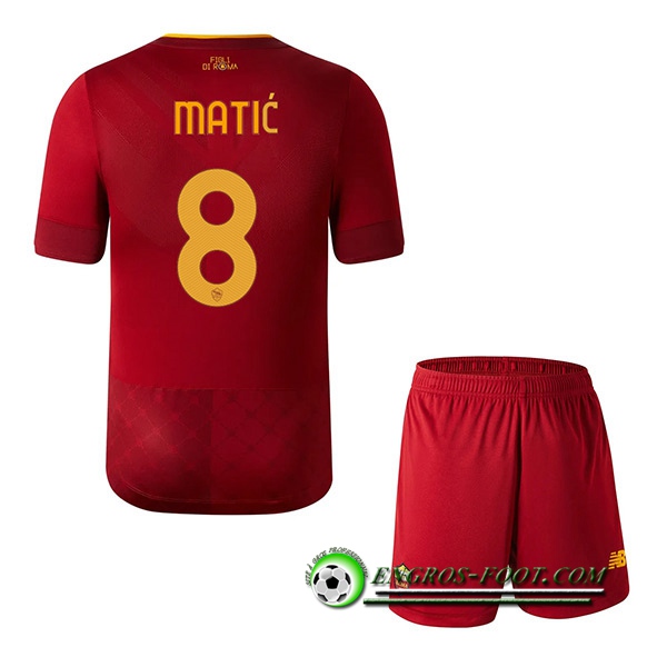 Maillot de Foot As Rome (MATIĆ #8) Enfants Domicile 2022/23