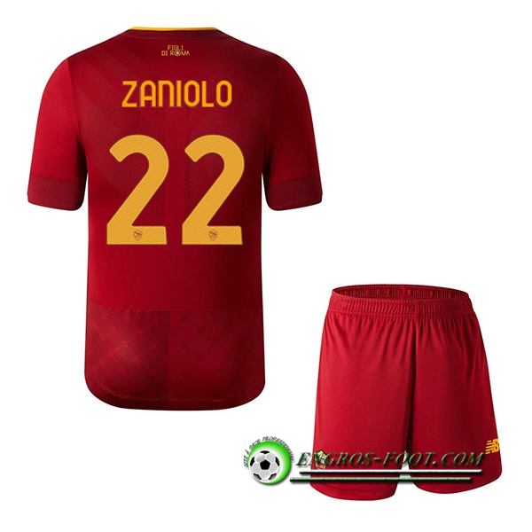 Maillot de Foot As Rome (ZANIOLO #22) Enfants Domicile 2022/23