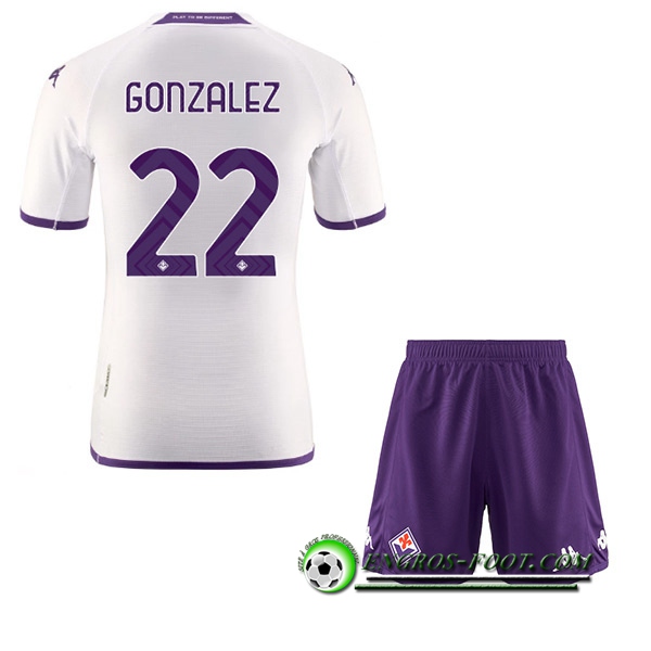 Maillot de Foot ACF Fiorentina (GONZALEZ #22) Enfants Exterieur 2022/23