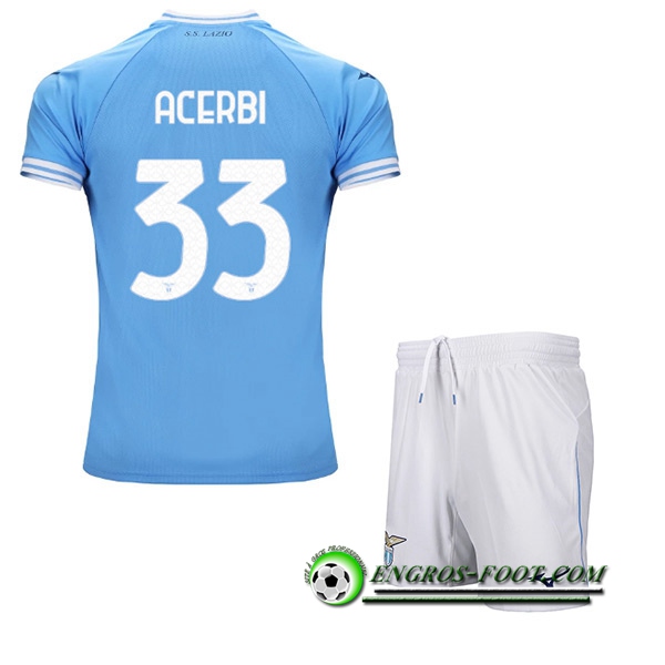 Maillot de Foot SS Lazio (ACERBI #33) Enfants Domicile 2022/23