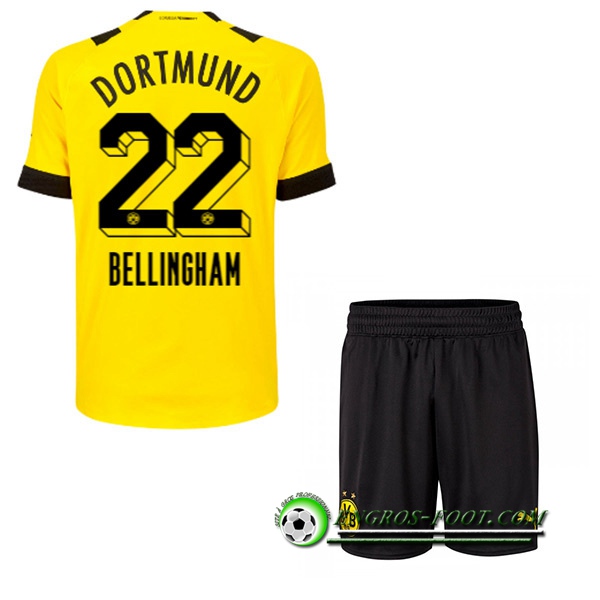 Maillot de Foot Dortmund BVB (BELLINGHAM #22) Enfants Domicile 2022/23