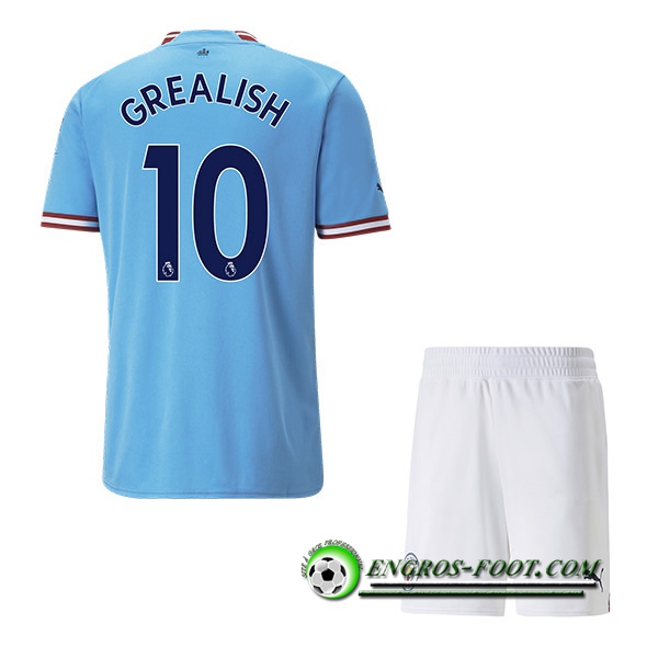 Maillot de Foot Manchester City (GREALISH #10) Enfants Domicile 2022/23