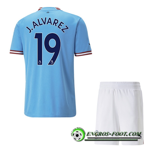 Maillot de Foot Manchester City (J.ALVAREZ #19) Enfants Domicile 2022/23