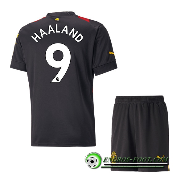 Maillot de Foot Manchester City (HAALAND #9) Enfants Exterieur 2022/23