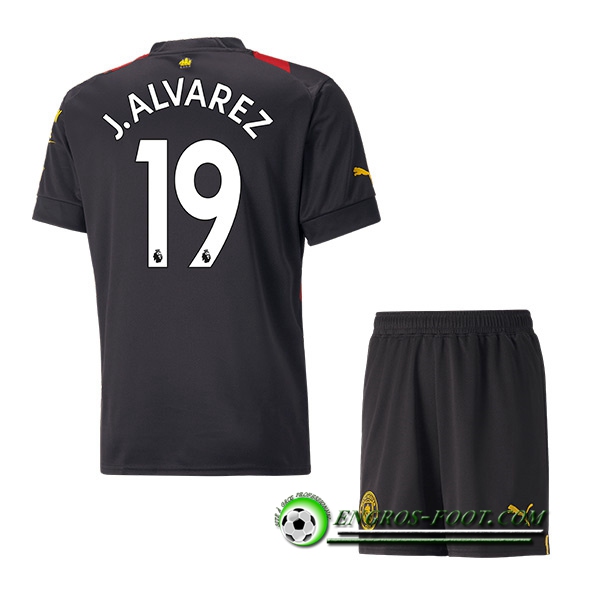 Maillot de Foot Manchester City (J.ALVAREZ #19) Enfants Exterieur 2022/23