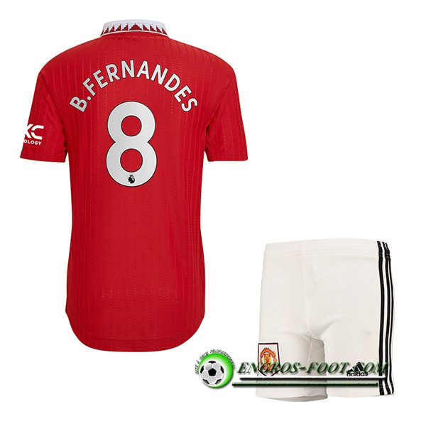 Maillot de Foot Manchester United (B. FERNANDES #8) Enfants Domicile 2022/23