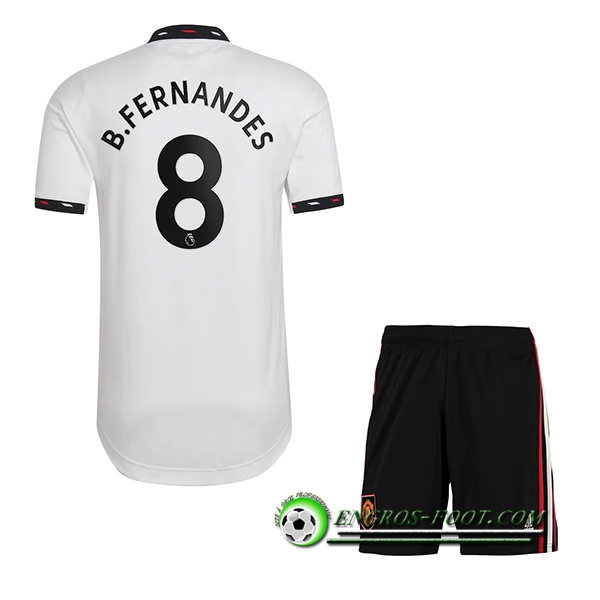 Maillot de Foot Manchester United (B. FERNANDES #8) Enfants Exterieur 2022/23