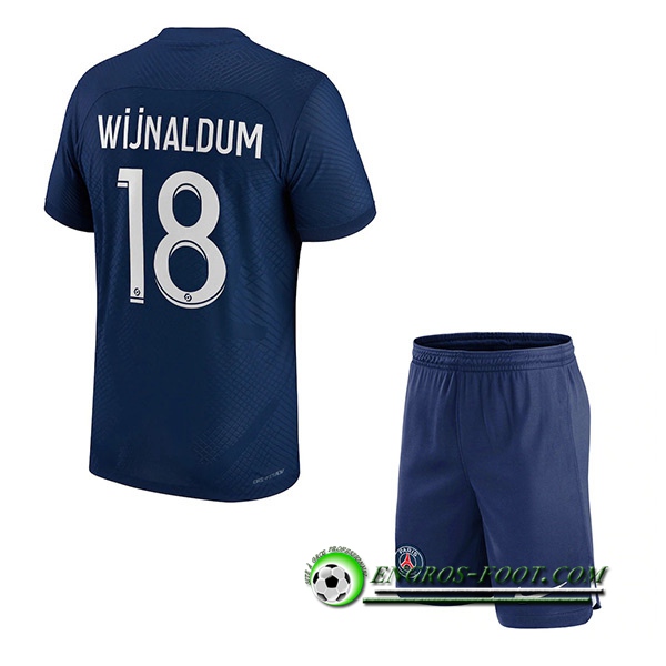 Maillot de Foot PSG (WIJNALDUM #18) Enfants Domicile 2022/23