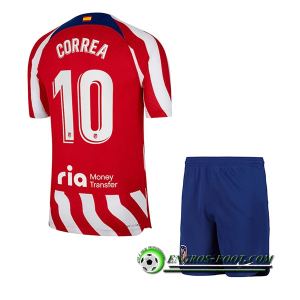 Maillot de Foot Atletico Madrid (CORREA #10) Enfants Domicile 2022/23