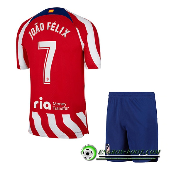 Maillot de Foot Atletico Madrid (JOÃO FÉLIX #7) Enfants Domicile 2022/23