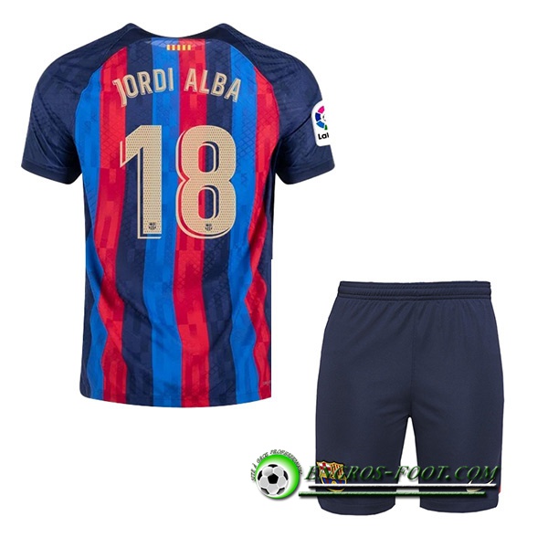 Maillot de Foot FC Barcelone (JORDI ALBA #18) Enfants Domicile 2022/23