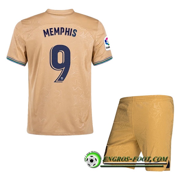 Maillot de Foot FC Barcelone (MEMPHIS #9) Enfants Exterieur 2022/23