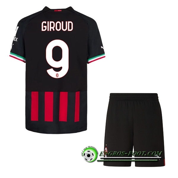 Maillot de Foot Milan AC (GIROUD #9) Enfants Domicile 2022/23