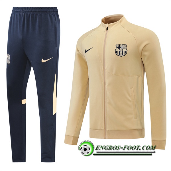 Ensemble Survetement de Foot - Veste FC Barcelone Jaune 2022/2023