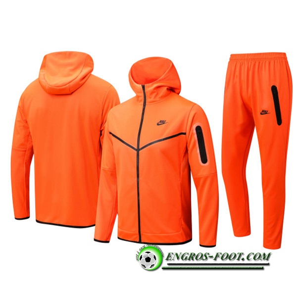 Ensemble Veste A Capuche Survetement Foot NIKE Orange 2022/2023