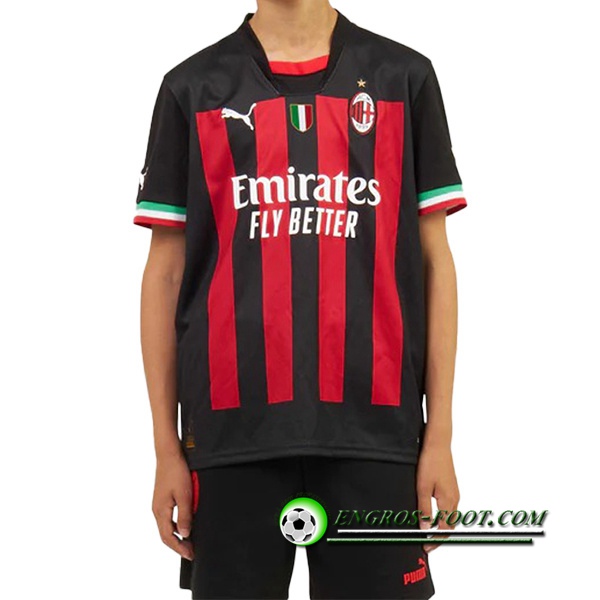 Nouveau Maillot de Foot Milan AC Enfant Domicile 2022/2023